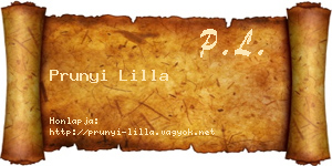 Prunyi Lilla névjegykártya